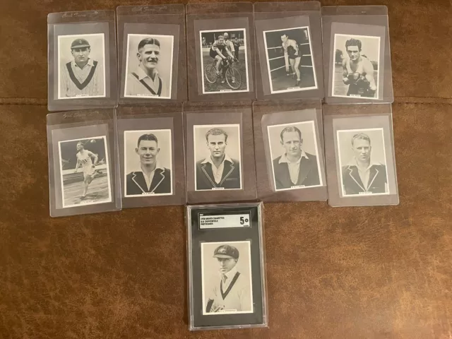 ARDATH PHOTOCARDS - CRICKETERS, BOXERS INCL ONE GRADED x 11 CARDS