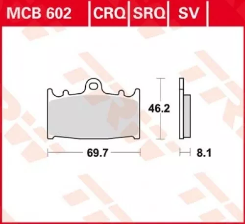 Bremsbelag für Suzuki RG 125 F Gamma NF13A Bj. 1996 TRW Lucas MCB602CRQ