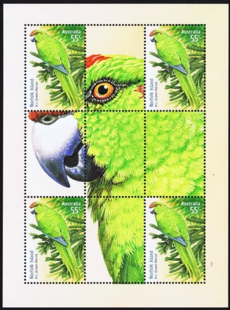 Norfolk Island 2009 Green Parrot Souvenir Sheet MNH