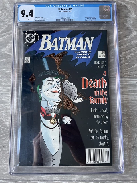 BATMAN #429 (1989) - Newsstands RARE - Death In The Family Part 4 CGC 9.4