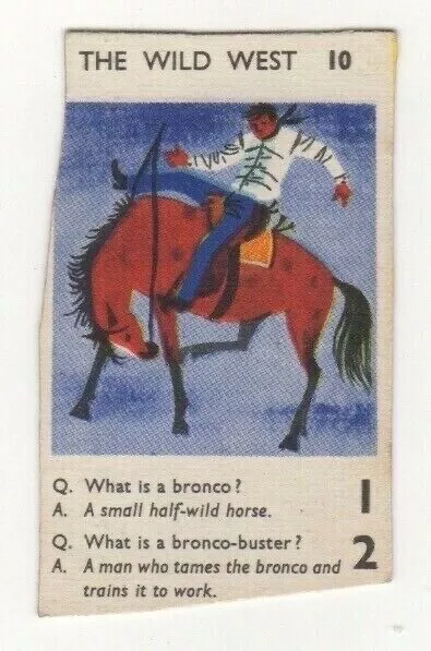Anonymous Cereal cutout card. Wild West. A bucking bronco