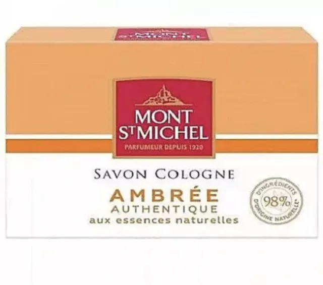 Lot de 5 Mont St Michel Savon eau de Cologne ambrée authentique ( 125 g x 5)