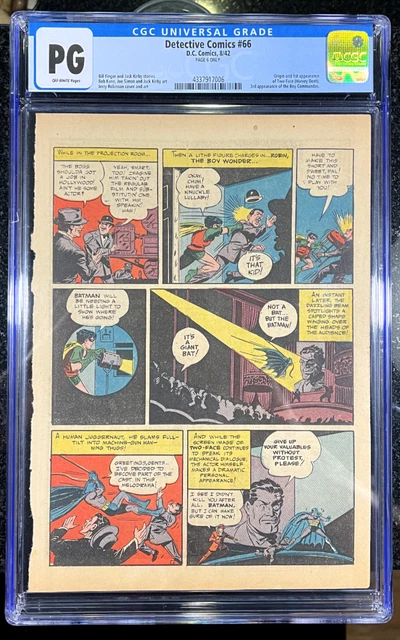 Detective Comics #66 (1942) CGC PG page 5  - 1st TWO FACE - DC Batman
