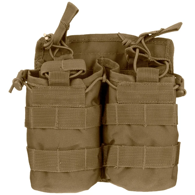 MILTEC MAG POUCH Open Top Double Patrol Mag Airsoft MOLLE Carrier Dark