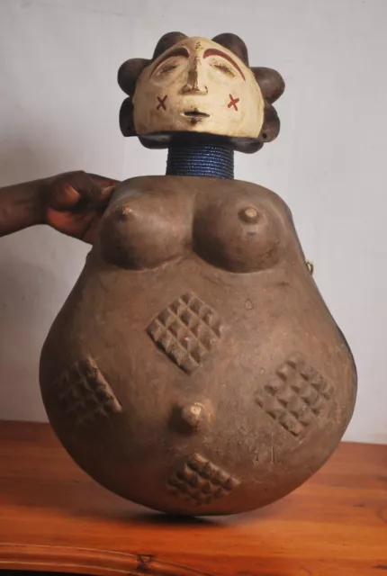 African Tribal Art Luba  stomach Mask DRC .