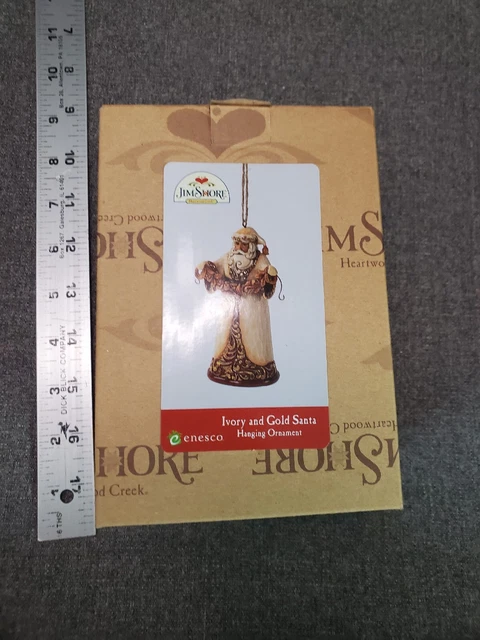 Jim Shore Ivory Gold Santa 2012 Christmas Ornament Heartwood Creek NIB