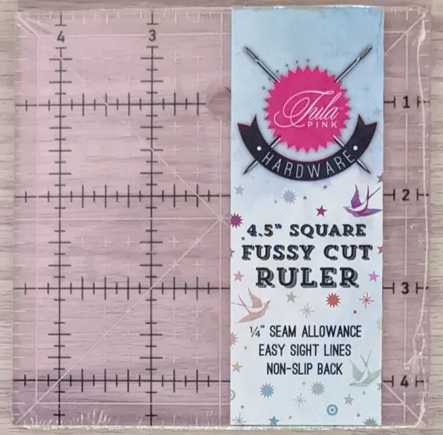 Tula Pink 4.5" Square Fussy Cut Ruler With Unicorn Grip