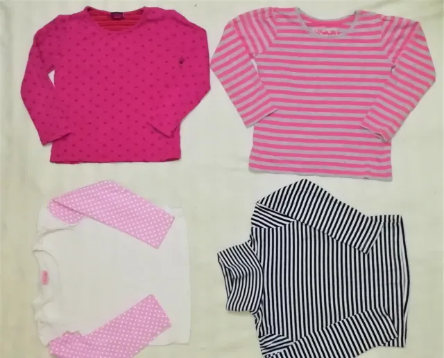 4 x Bundle Girl's Lovely Long Sleeve Round Neck Tops 4-5-6 yrs Winter Christmas