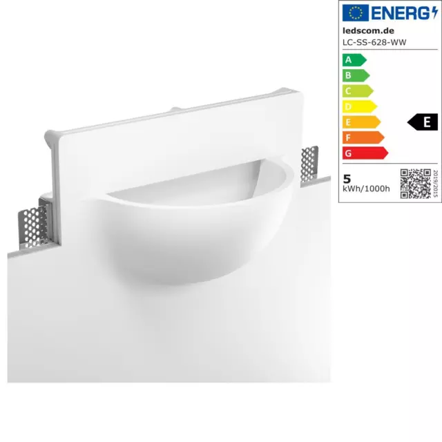 Yeso lámpara de pared GIEDI DIY, Einbau, incluido E14 bombilla 400lm extra blanc