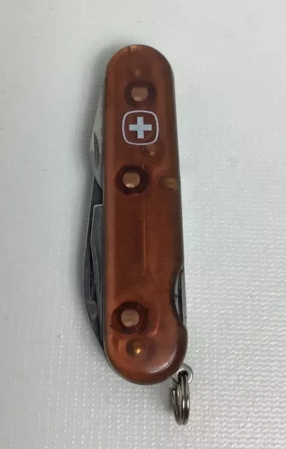 Rare Discontinued Wenger Delemont Swiss Army Knife Transparent Red Commander