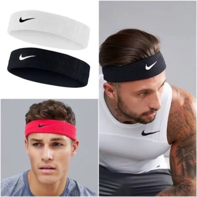 Nike Swoosh Headband Sweatband Hairband Soft Cotton Tennis Training Sports Run