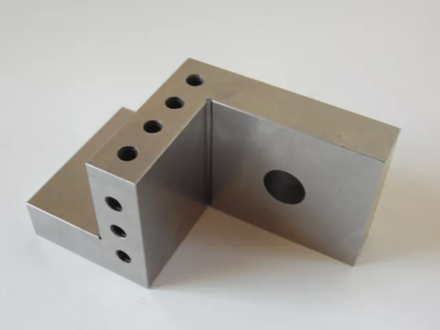 COMPOUND ANGLE PLATE 4 1/8 x 2.25 x 2 setup plate tapped 1/4 -20 tapped hole