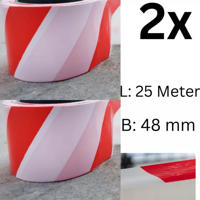 Absperrband Warnband Flatterband Trassenband Signalband BLACK+DECKER 2x25m=50m