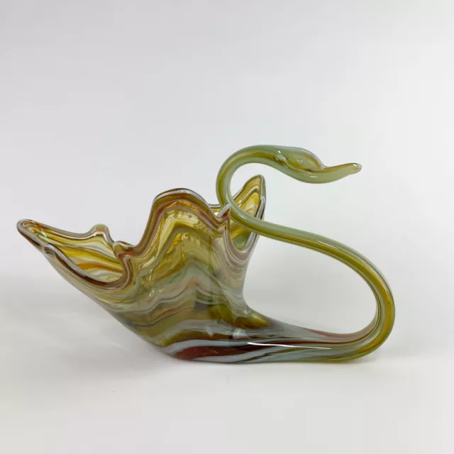 Vintage Mid Century Modern Hand Blown Art Glass Swan