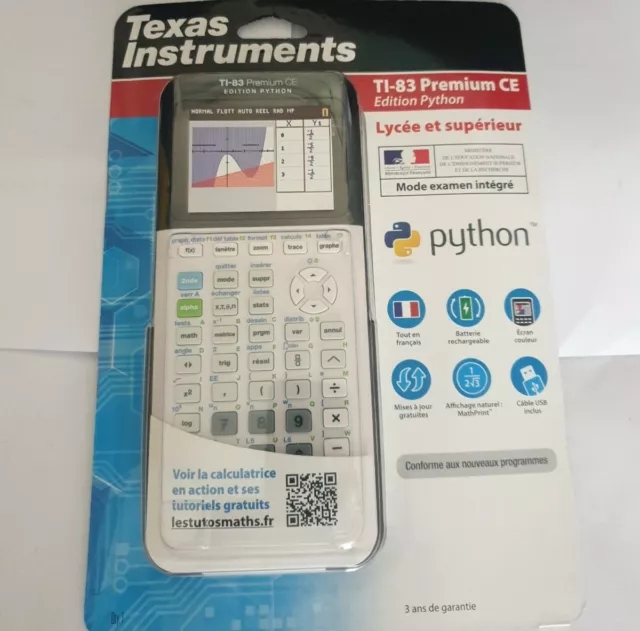 TEXAS INSTRUMENTS TI-83 Premium CE Edition Python – Calculatrice graphique  – EUR 59,00 - PicClick FR