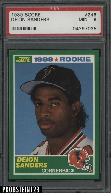 1989 Score Football #246 Deion Sanders Falcons RC Rookie HOF PSA 9 MINT