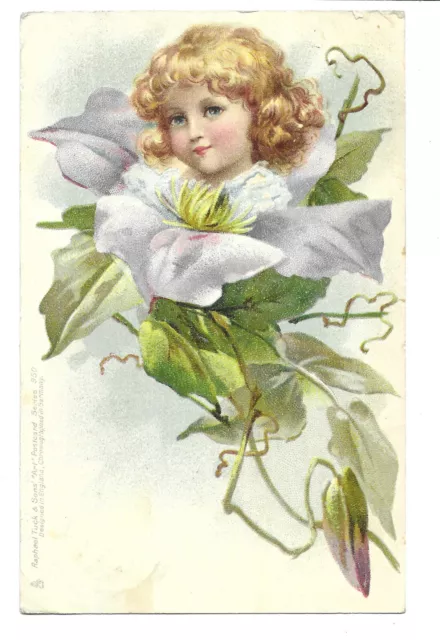 Brundage (Unsigned) - Child's Head in Plant - Early Tuck Card