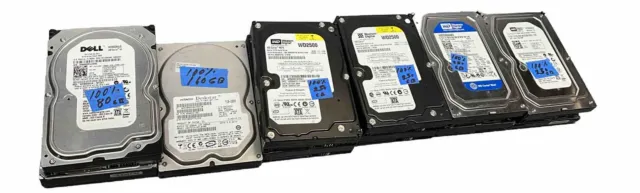 Lot 11 80GB, 160GB, 250GB Assorted Mixed Brand HDD Desktop 3.5" SATA