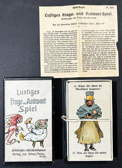 ANCIEN JEU DE cartes questions réponses - Caricatures - 24 cartes EUR 19,00 - FR