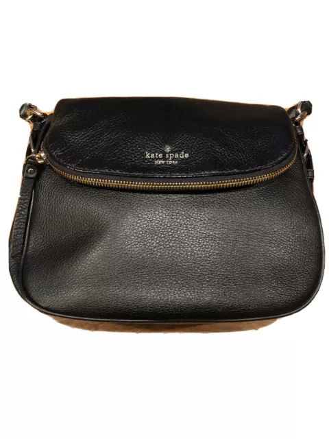 Kate Spade Cobble Hill Devin Crossbody black pebbled leather handbag