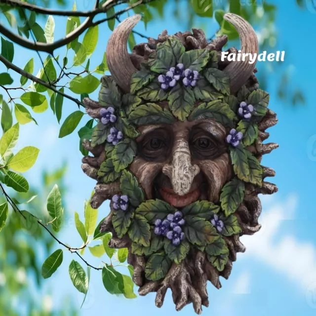 Green Man Of The Woods Horned Tree Ent Sprite Forest Face Tree Spirit Dryad