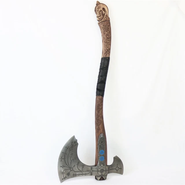 Ancient Smithy God of War Kratos Leviathan Axe With Carved Handle Ancient Smithy God of War Kratos Leviathan Axe With Carved Handle