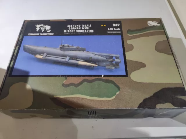 Verlinden 1/35 Seehund (Seal) German WWII Midget Submarine- #947 NOS Verlinden 1/35 Seehund (Seal) German WWII Midget Submarine- #947 NOS