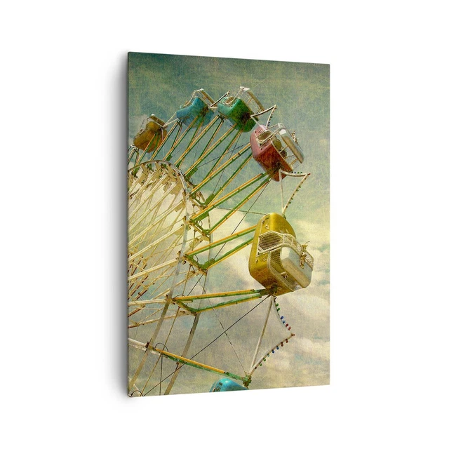 Poster 50x40cm – Parc D’attractions Ancien – Grande Roue – Décoration Murale Arttor
