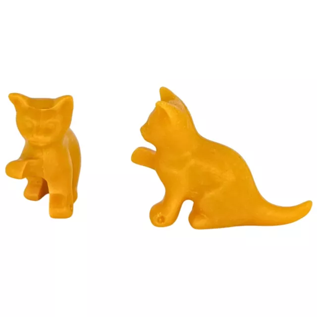 Playmobil 2 crías de gato amarillas sentadas mascota para granja