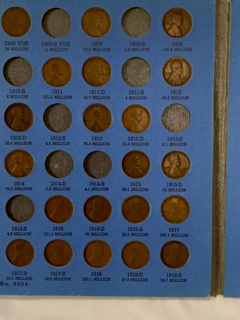 LINCOLN WHEAT CENT SET IN WHITMAN FOLDER 1909-1940-s---76 COINS 3