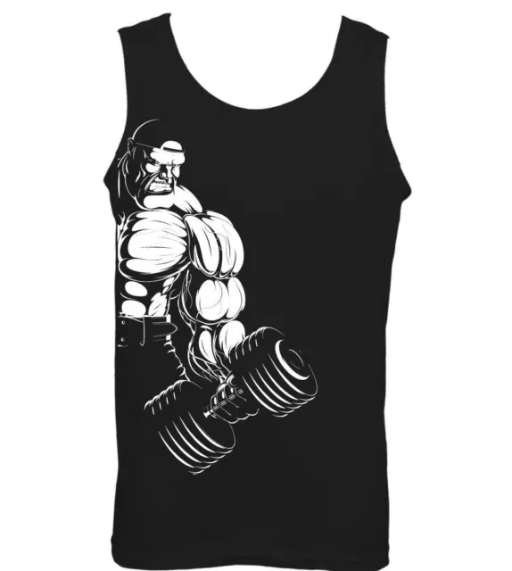 Muscle Man Mens Funny Gym Vest Training Top MMA Bodybuilding Weightlifting