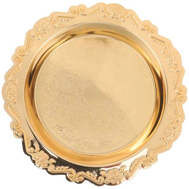 Vassoio Piatto Frutta per Feste Piatto Torta Decorativo Metallo Delicato