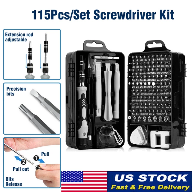 115 in 1 Magnetic Precision Screwdriver Set PC Phone Electronics Repair Tool Kit