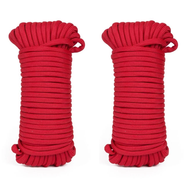 2x Paracord Campingseil Survival 15m Outdoor Fallschirm Schnur Leine Seil Rot