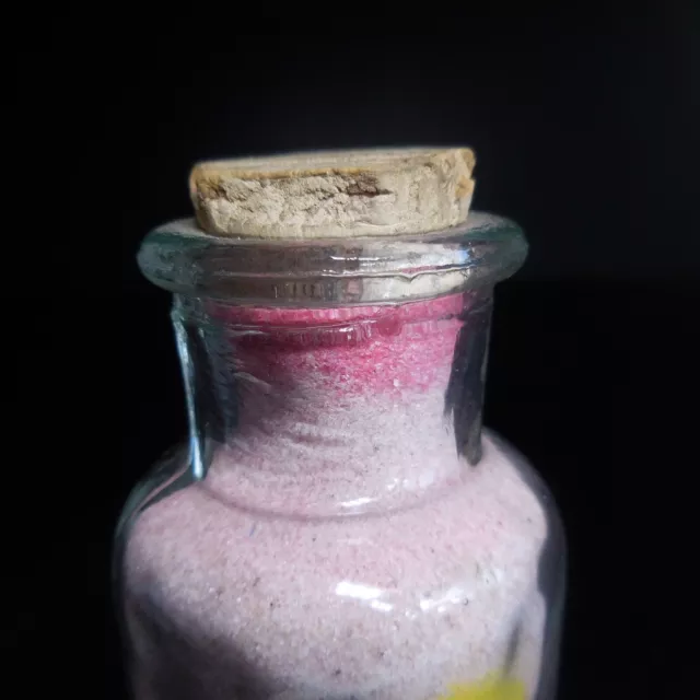 Vintage Art Deco Landscape Cork Glass Multi-Colored Sea Salt Bottle N7365 3