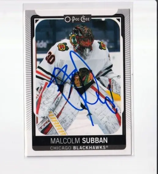 MALCOLM SUBBAN autographed SIGNED '21/22 CHICAGO BLACKHAWKS "O-Pee-Chee" card