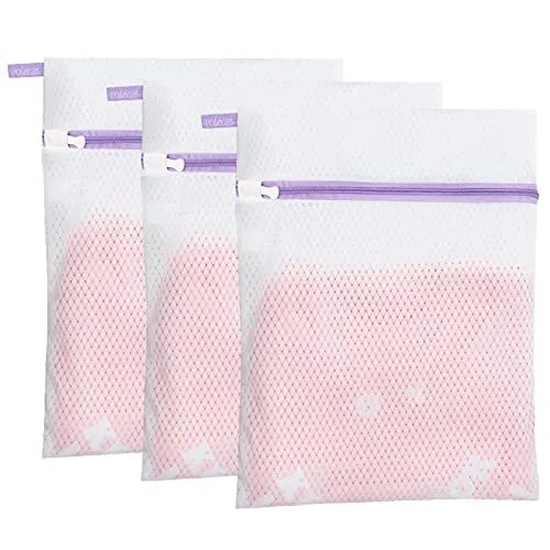 3 Pack Durable 125g Diamond Mesh Laundry Bags with 3Medium White-Diamond Mesh