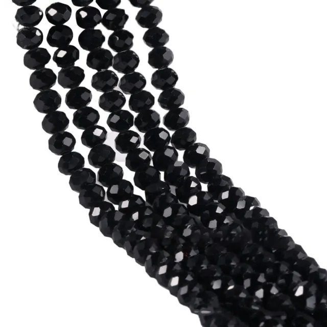 Verre cristal noir perles lâches couleur perles plates bijoux assortiment 10 pi
