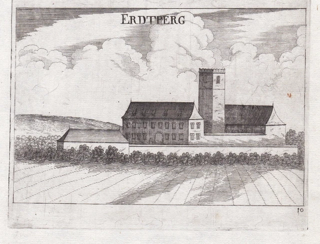 Erdberg Bassa Austria Incisione Stampa Antica Vischer 1672