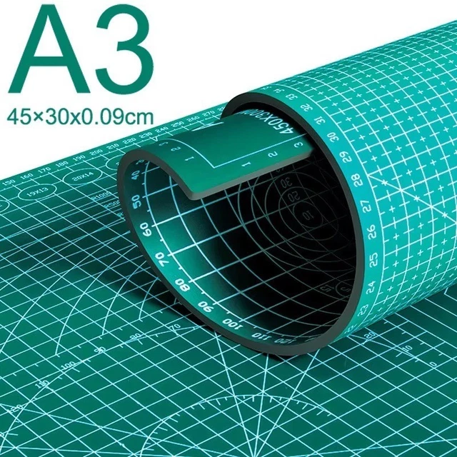 Tapis De Découpe A3 Auto-cicatrisant – 45x30 Cm – Plastique Dur – Vert – Neuf