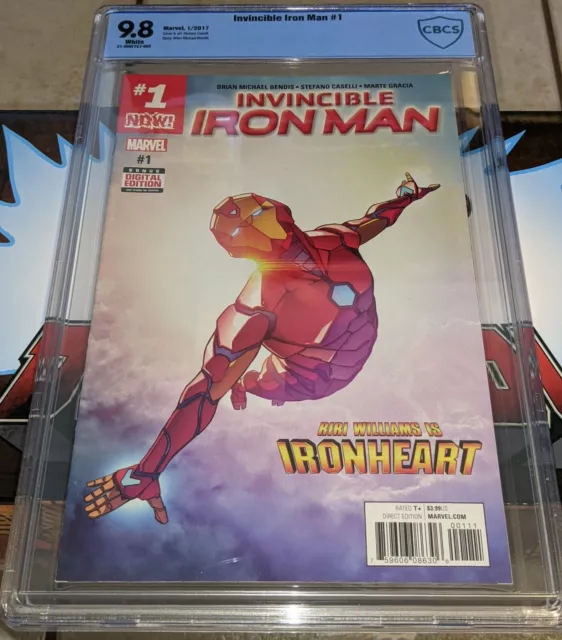 💥 Invincible Iron Man #1 Cbcs 9.8 Not Cgc Riri Williams 1St Solo Series💥