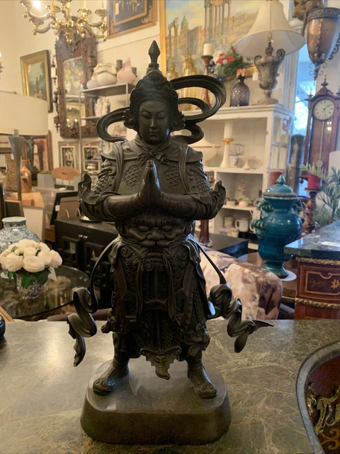 Chinese Bronze Honored Dharma Protector Skanda Bodhisattva Veda Wei Tuo statue