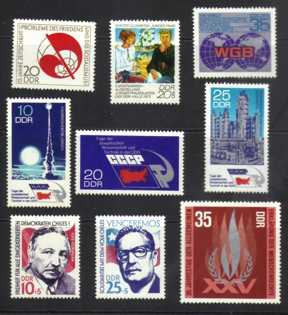 East Germany - Ddr - 1973 Collection 6 Complete Sets/Issues (9 Stamps) Mint Nh