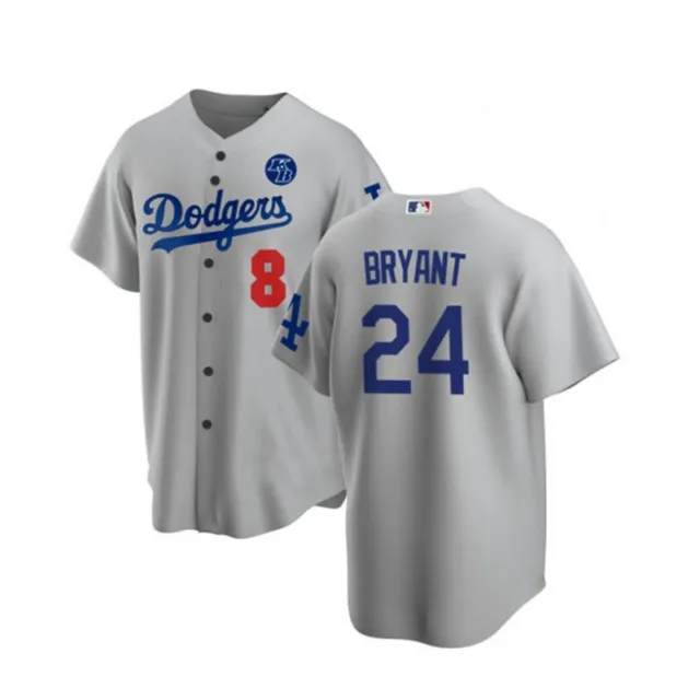 Kobe Bryant Los Angeles Dodgers #8 #24 Adult M L XL 2XL White Black Blue  Jersey