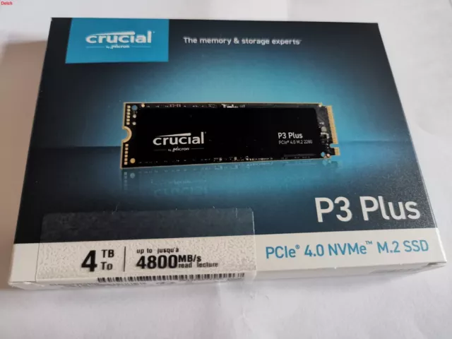 Crucial P3 Plus M.2-2280 4 TB PCI Express 4.0x4 NVMe Solid-State-Laufwerk. Brandneu versiegelt