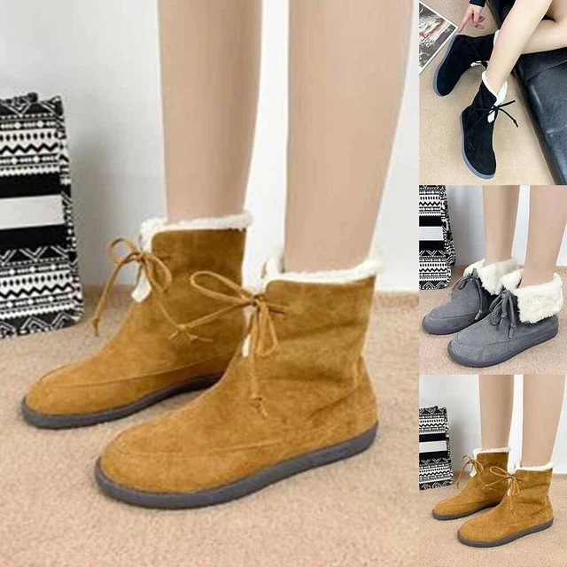 Chaussures bottes de neige thermiques chaudes cheville bottines peluche légère
