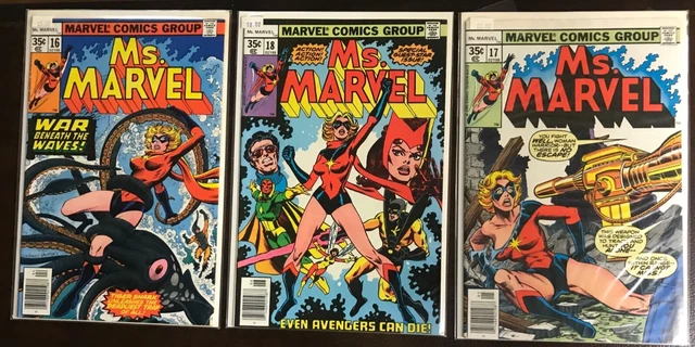 Ms. Marvel Comic Issues 16, 17, 18 Various Conditions G+