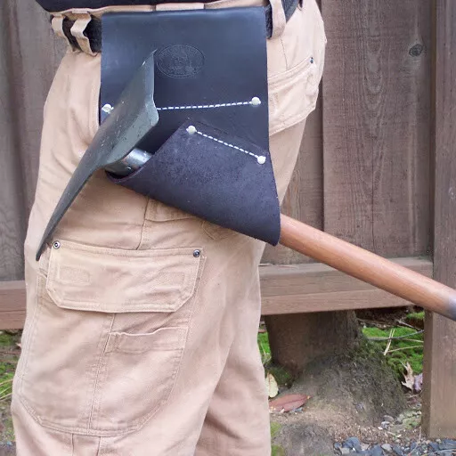 Miner John Designs Australian style leather angled metal detecting pick holder.