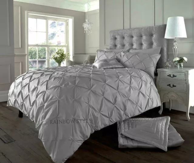 Pintuck Pleated Duvet Cover with Pillowcase Alexander Alford Bedding Quilt Set