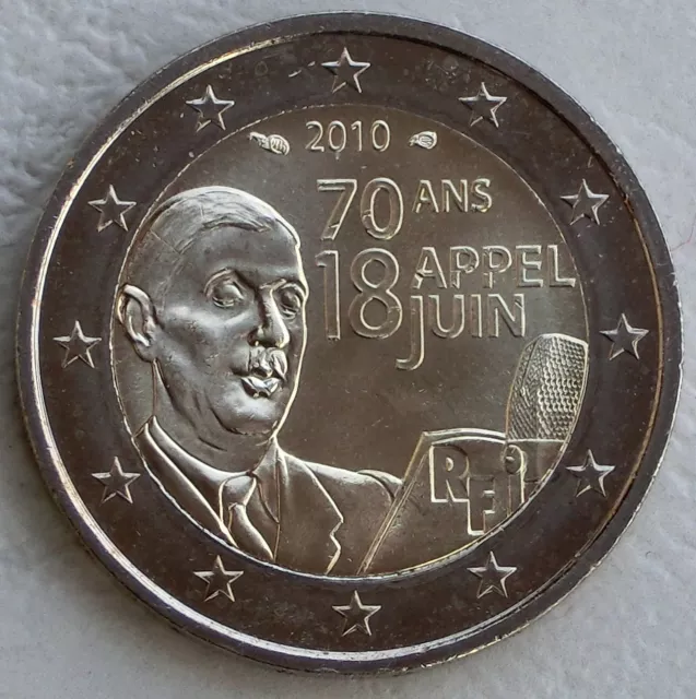 2 Euro Gedenkmünze Frankreich 2010 Appell des 18. Juni unz